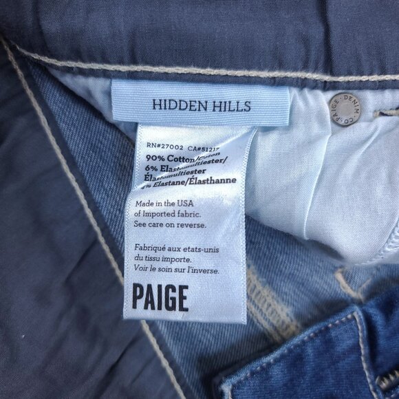 PAIGE Jeans Womens 29x34 Hidden Hills Bootcut Flare Avalon Blue Denim Mid Rise - Picture 9 of 10